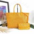 Goyard Yellow Goyardine Coated Canvas and Leather Saint Louis GM Tote Bag-thumb-0