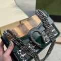 Gucci Crystal Green Leather Crossbody Bag-thumb-0