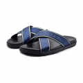 Prada Black/Blue Saffiano leather Crisscross Flip-flops-thumb-0