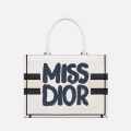Dior Medium Book White Tote Bag-thumb-0