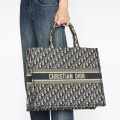 Dior Oblique Embroidered Canvas Large Book Black Tote Bag-thumb-0