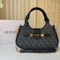 Guess Black Monogram Nolana Girlfriend Shoulder Bag-thumb-0