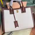Burberry Mini Louise Logo Print White & Brown Crossbody Bag-thumb-0