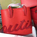 Christian Louboutin Leather Cabata Logo Red Tote Bag-thumb-0