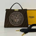 Fendi  X Versace Studded Logo Peekaboo Tote Bag-thumb-0