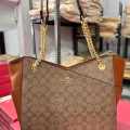 Coach Field Beige & Brown Tote Bag-thumb-0