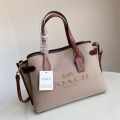 Coach Carryall Fabric Cow Leather Patchwork Beige Shoulder Bag-thumb-0