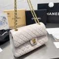 Chanel White Classic Jumbo 25 Hand Bag-thumb-0