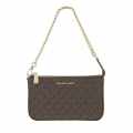 Michael Michael Kors Jet Set Medium Signature Logo Brown Pochette Bag-thumb-0