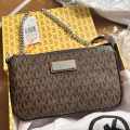Michael Kors Brown Jet Set Signature Medium Clutch Bag-thumb-0