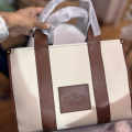 Marc Jacobs Canvas White Leather Tote Bag-thumb-1