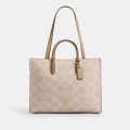 Coach Maggie Tote Bag In Beige Blocked Signature Canvas-thumb-0