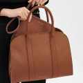 Charles & Keith Axel Faux Suede Brown Bowling Bag-thumb-1