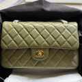 Chanel Lambskin Olive Classic Bag-thumb-0