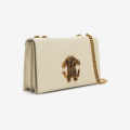 Roberto Cavalli Monogram Mirror Snake White Shoulder Bag-thumb-2