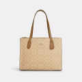Coach Brown Nina Tote Bag In Signature Canvas-thumb-0