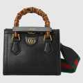 Gucci Diana Bamboo Black Leather Large leather Bag-thumb-0