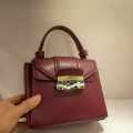 Bvlgari Serpenti Viper Top Handle Wine Leather Bag-thumb-0