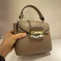 Bvlgari Serpenti Viper Top Handle Beige Leather Bag-thumb-0