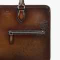Un Jour Scritto Berluti Brown Leather Briefcase-thumb-3