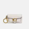 Coach White Mini Tabby Bag Charm In Signature Canvas-thumb-0