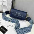 Marc Jacobs Blue Leather Mini Crossbody Bag-thumb-0