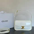Celine Designer Triangle Burgundy White Crossbody Bag-thumb-0