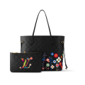LV x TM Neverfull MM Black Tote Bag-thumb-0