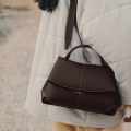 Polene Mokki Edition Textured Dark Brown Shoulder Bag-thumb-1