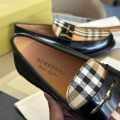 Burberry Matte Black Premium Quality Leather Loafers-thumb-2