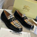 Burberry Matte Black Premium Quality Leather Loafers-thumb-0