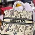 Christian Dior Book Cream Flower Print Tote Bag-thumb-0
