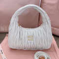 Miu Miu Wander Matlasse White Hobo Bag-thumb-0