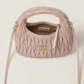 Miu Miu Wander Matlasse Nappa Leather Pink Hobo Bag-thumb-3