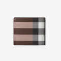 Burberry Brown Check and Leather Bifold Wallet-thumb-1