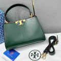Tory Burch Small Eleanor Green Canvas Bag-thumb-0