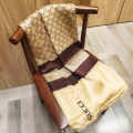 Gucci Designer Beige & Wine Silk Stole-thumb-2