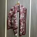 Dior Premium Quality Wine & White Silk Stole-thumb-2