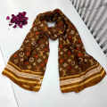 Louis Vuitton Designer Brown Silk Stole-thumb-0