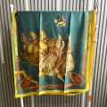 Hermes Premium Quality Green Silk Stole-thumb-0