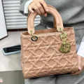 Lady Dior Beige Handbag-thumb-0
