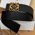 Loewe Black & Golden Embellished Buckle Belt-thumb-0