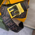 Fendi Brown & Golden Premium Quality Belt-thumb-0