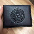 Versace Black Leather Compact Wallet-thumb-0