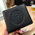 Versace Black Leather Compact Wallet-thumb-1