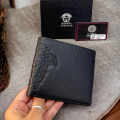 Versace Black Leather Compact Wallet-thumb-1