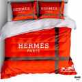 Hermes Red Premium Quality Bedsheet-thumb-0