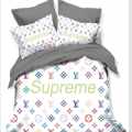Louis Vuitton White Premium Quality Bedsheet-thumb-0