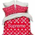 Louis Vuitton Red Premium Quality Bedsheet-thumb-0