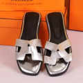 Hermes Silver Premium Quality Women's Flat Sandals-thumb-6